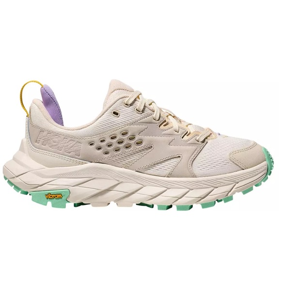 NWOT Hoka Anacapa Breeze Low Trail Hiking Shoes in Alabaster/Mint, Size 8 - Picture 1 of 10